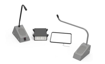 Contacta STS-K035-G-LH Intercom išlenkta kairiojo mikrofono sistema, laisvai pastatoma