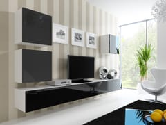 Cama VIGO 22 BI/CZ svetainės sekcija Spinta daiktams ir garso / vaizdo technikai laikyti