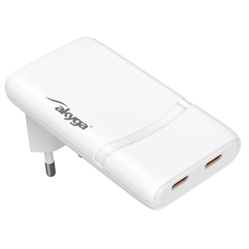AKYGA įkroviklis 2× USB-C AK-CH-32