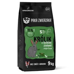 PAKA ZWIERZAKA Puppy Rabbit with wild herbs S - sausas maistas šunims - 9kg 1