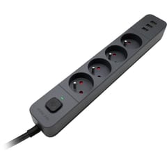 DEFENDER POWER STRIP 4 SLOTS 3XUSB 5M 99458 5