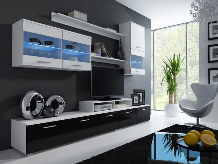 Cama LOGOII BI/BI+CZ svetainės sekcija Spinta daiktams ir garso / vaizdo technikai laikyti