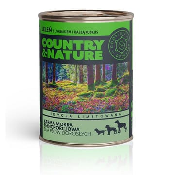 COUNTRY&NATURE Venison with apple and couscous Mono - drėgnas ėdalas šunims - 800g
