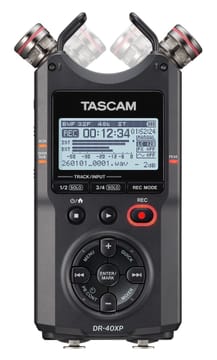 Tascam DR-40XP - nešiojamas keturių takelių skaitmeninis įrašymo įrenginys su USB garso sąsaja