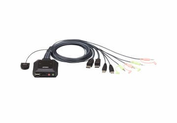 ATEN CS22DP-AT KVM jungiklis Juoda