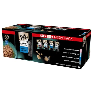 SHEBA Sauce Collection Žuvies skonių kolekcija - šlapias kačių maistas - 40x85 g