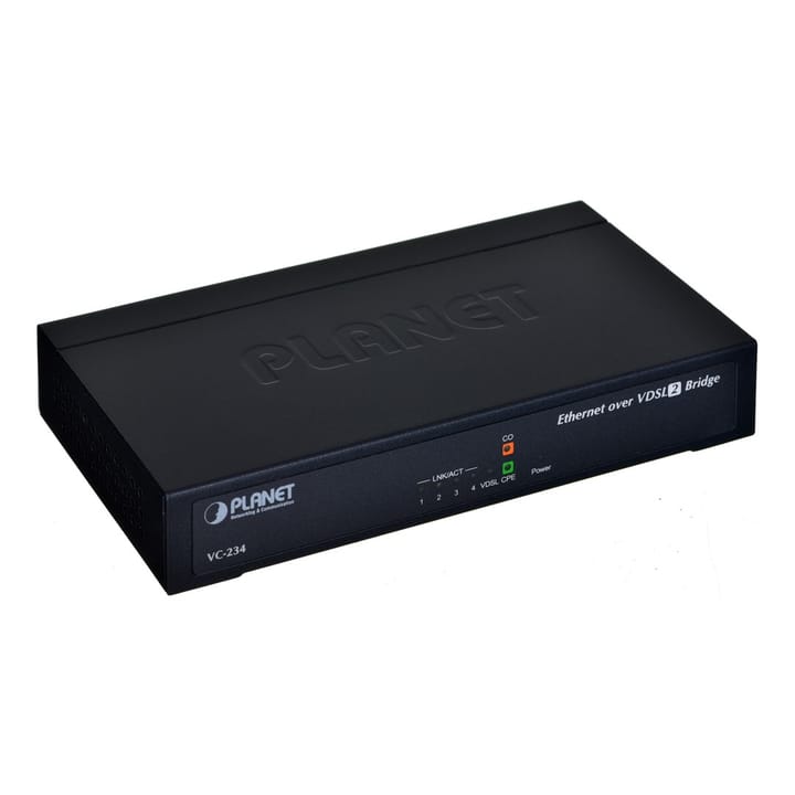 Planet VC-234 tinklo komutatorius Valdomas Fast Ethernet (10/100) Juoda 1U