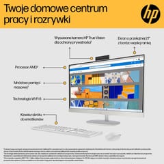HP 27-cr0222nw AMD Ryzen™ 7 7730U 68,6 cm (27") 1920 x 1080 pikselių viskas viename kompiuteris 16 GB DDR4-SDRAM 512 GB SSD Windows 11 Home Wi-Fi 6 (802.11ax) Baltas 6