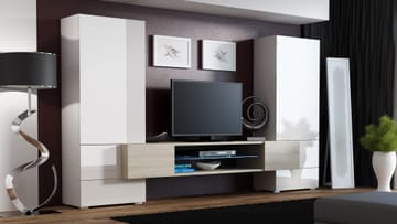 Cama Sieninė spintelė TORI 277/46/162 balta/balta/RTV sonoma ąžuolas