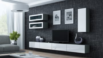 Cama VIGO 11 SZ/BI svetainės sekcija Spinta daiktams ir garso / vaizdo technikai laikyti