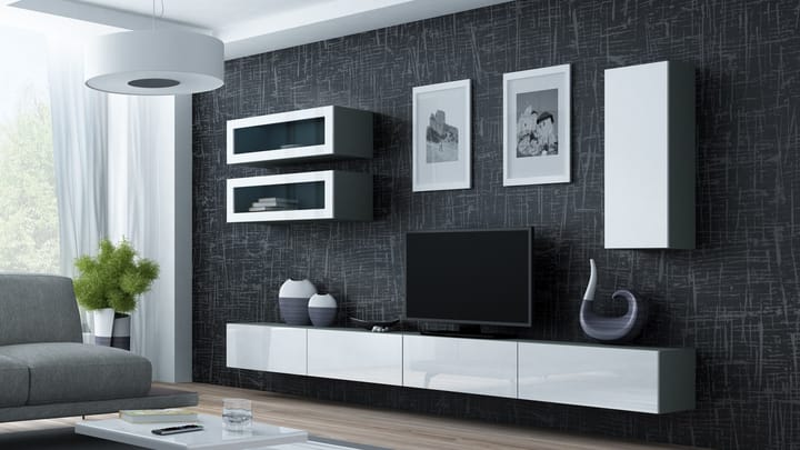 Cama VIGO 11 SZ/BI svetainės sekcija Spinta daiktams ir garso / vaizdo technikai laikyti