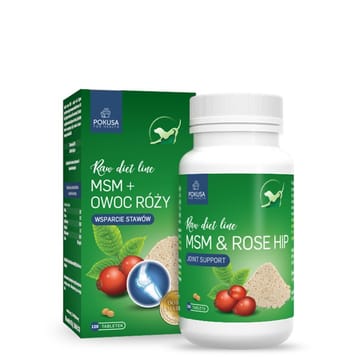 POKUSA RawDietLine MSM & Rosehip - papildai šunims ir katėms - 120 vnt.
