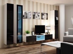 Cama VIGO 17 BI/CZ svetainės sekcija Spinta daiktams ir garso / vaizdo technikai laikyti
