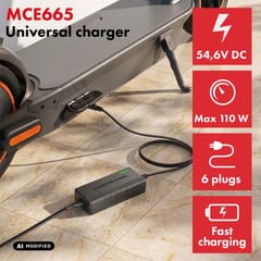 „Maclean Energy“ universalus įkroviklis / maitinimo adapteris paspirtukams, 54,6 V DC, 2 A, maks. 110 W, 6 jungtys, MCE665 2