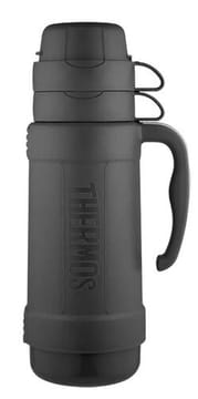 1 l stiklinis termosas su dviem puodeliais THERMOS - juodas