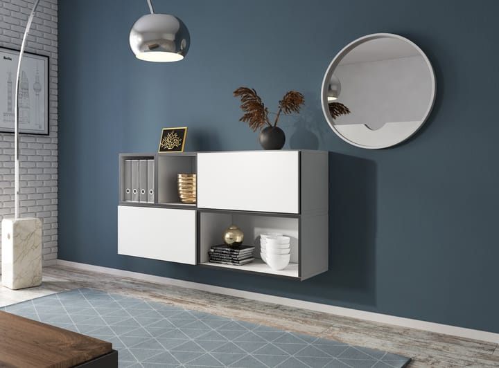 Cama ROCO15 BI/CZ/BI svetainės sekcija Spinta daiktams ir garso / vaizdo technikai laikyti
