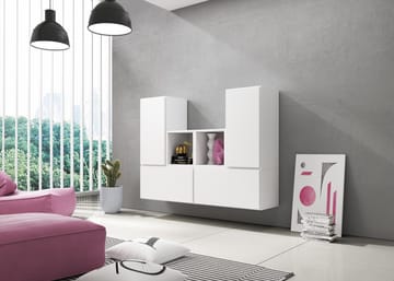 Cama ROCO18 BI/BI/BI svetainės sekcija Spinta daiktams ir garso / vaizdo technikai laikyti