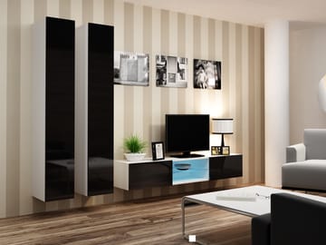 Cama VIGO 19 BI/CZ svetainės sekcija Spinta daiktams ir garso / vaizdo technikai laikyti