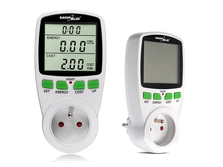 Greenblue GB202 vatmetras Balta 0 - 9999 W Įmontuotas ekranas LCD
