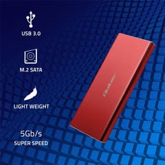 Qoltec 51831 Korpusas | M.2 SSD diskas | SATA | NGFF| USB 3.0 | Super greitis 5Gb/s | 2TB | Raudona 2