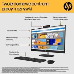 HP 27-cr0222nw AMD Ryzen™ 7 7730U 68,6 cm (27") 1920 x 1080 pikselių viskas viename kompiuteris 16 GB DDR4-SDRAM 512 GB SSD Windows 11 Home Wi-Fi 6 (802.11ax) Baltas 5