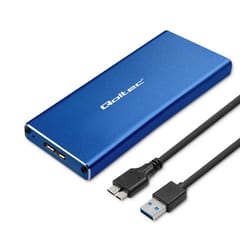 Qoltec 51832 Korpusas | M.2 SSD diskas | SATA | NGFF| USB 3.0 | Super greitis 5Gb/s | 2TB | Mėlyna