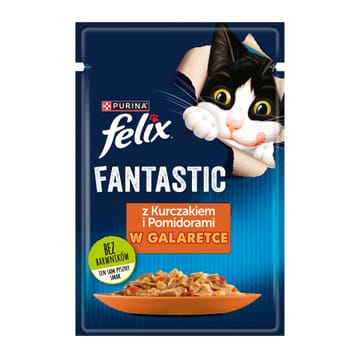 Felix Fanstastic vištiena, pomidorai - drėgnas kačių maistas - 85 g
