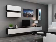 Cama VIGO 12 CZ/BI svetainės sekcija Spinta daiktams ir garso / vaizdo technikai laikyti 1