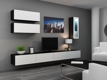 Cama VIGO 12 CZ/BI svetainės sekcija Spinta daiktams ir garso / vaizdo technikai laikyti