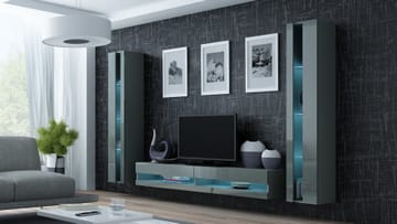 Cama VIGO NEW3 SZ/SZ svetainės sekcija Spinta daiktams ir garso / vaizdo technikai laikyti