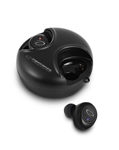 Esperanza EH228K Ausinės be mikrofono ir ausinės su mikrofonu Bevielis Įkišamos į ausį Skambučiai / muzika Mikro USB Bluetooth Juoda