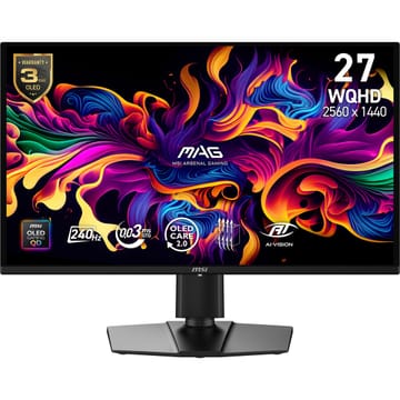 MSI MAG 274QP QD-OLED X24 kompiuterio monitorius 67,3 cm (26.5") 2560 x 1440 pikseliai Wide Quad HD Juoda