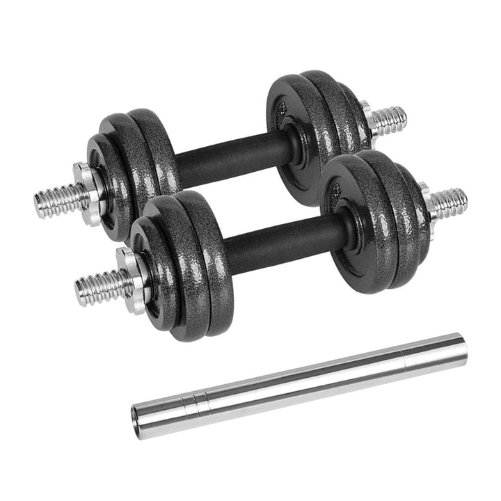 REBEL ACTIVE reguliuojamo svorio hanteliai dėkle, 15 kg, su štanga