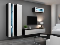 Cama VIGO NEW2 CZ/BI svetainės sekcija Spinta daiktams ir garso / vaizdo technikai laikyti