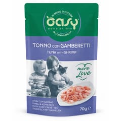 OASY More Love Tuna with shrimp - šlapias kačių maistas - 70g