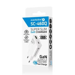 EVERACTIVE GaN tinklo įkroviklis 1× USB-C, 1× USB Quick Charge 3.0 45 W PD, baltas 8