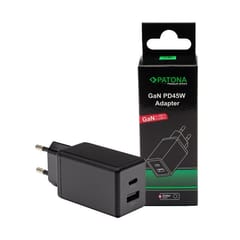 PATONA Premium Įkroviklis GaN PD45W 1xUSB-C 1xUSB-A PD3.0 QC3.0 Juodas 5