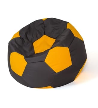 Sako krepšys Pouffe Ball juodai geltonas L 80 cm