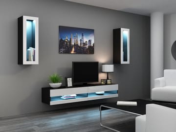 Cama VIGO NEW11CZ/BI svetainės sekcija Spinta daiktams ir garso / vaizdo technikai laikyti