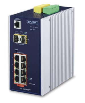 PLANET IGS-10020HPT tinklo komutatorius Valdomas L2+ Gigabit Ethernet (10/100/1000) Maitinimas per Eternetą (PoE) Juoda, Balta