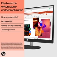 HP 24-cr0332nw AMD Ryzen™ 7 7730U 60,5 cm (23,8") 1920 x 1080 pikselių viskas viename kompiuteris 16 GB DDR4-SDRAM 512 GB SSD Windows 11 Home Wi-Fi 6 (802.11ax) Baltas 4