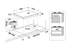 Whirlpool TGML 650 IX viryklė Sidabras Įmontuoti Dujinė 4 zone(s) 2