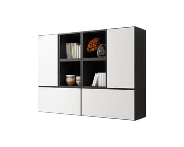 Cama ROCO19 CZ/CZ/BI svetainės sekcija Spinta daiktams ir garso / vaizdo technikai laikyti