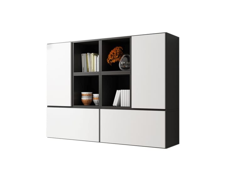 Cama ROCO19 CZ/CZ/BI svetainės sekcija Spinta daiktams ir garso / vaizdo technikai laikyti