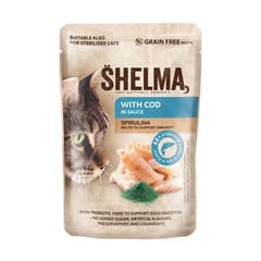 SHELMA with salmon, cod, chicken and beef in sauce - šlapias kačių maistas - 12x85g 2