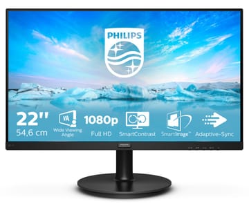 Philips V Line 221V8A/00 LED display 54,6 cm (21.5") 1920 x 1080 pikseliai „Full HD“ Juoda