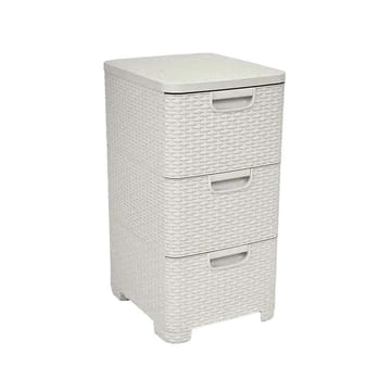 Lentyna su stalčiais 3 × 14 l CURVER Rattan 206314, kreminė