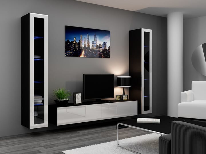 Cama VIGO 5 CZ/BI svetainės sekcija Spinta daiktams ir garso / vaizdo technikai laikyti