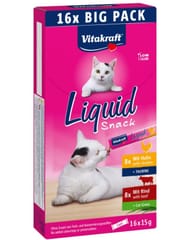 VITAKRAFT Cat Liquid-Snack with beef and chicken - skanėstas katėms - 16 x 15g