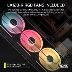 Corsair AIR 5400 LX-R RGB iCUE LINK „Midi Tower“ Juoda 6